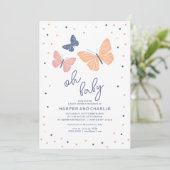 Neutrale Butterfly-Babydusche für moderne Geschlec Einladung (Stehend Vorderseite)