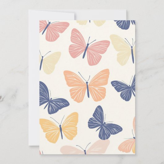 Neutrale Butterfly-Babydusche für moderne Geschlec Einladung (Rückseite)