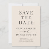 Neutrale Champagne-Hochzeit Save the Date (Vorderseite)
