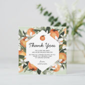 Neutrale Citrus Baby Dusche für Gender Danke Karte (Stehend Vorderseite)