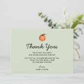 Neutrale Citrus Baby Dusche für Gender Danke Karte (Stehend Vorderseite)