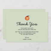 Neutrale Citrus Baby Dusche für Gender Danke Karte (Vorne/Hinten)