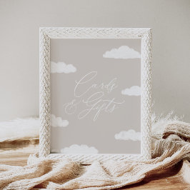 Neutrale Cloud Nine Baby Duschkarten und Geschenke Poster