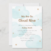 Neutrale Cloud Nine Stars Babydusche Einladung (Vorderseite)