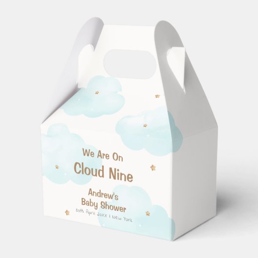 Neutrale Cloud Nine Stars Babydusche Geschenkschachtel (Vorderseite)