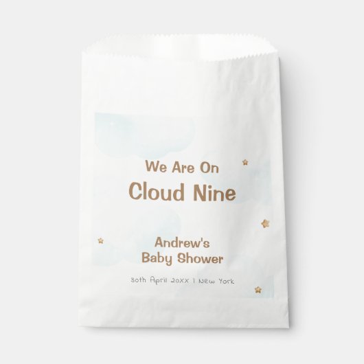Neutrale Cloud Nine Stars Babydusche Geschenktütchen (Vorderseite)