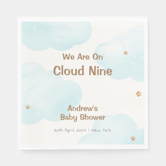 Neutrale Cloud Nine Stars Babydusche Serviette (Vorderseite)