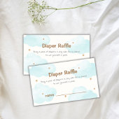 Neutrale Cloud Nine Stars Diaper Raffle Baby Dusch Begleitkarte