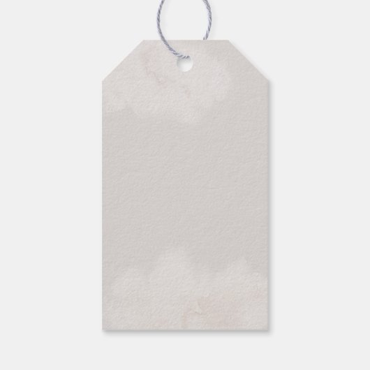 Neutrale Clouds Baby Shower Girl Geschenkmarke Geschenkanhänger (Rückseite)