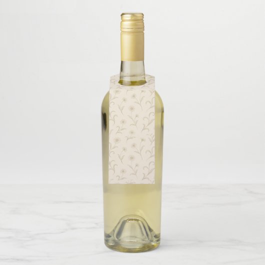 Neutrale Creme Eleganter Botanischer Garten Flaschenanhänger (Auf Flasche)