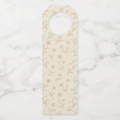 Neutrale Creme Eleganter Botanischer Garten Flaschenanhänger (Vorderseite)