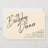 Neutrale Creme Ivory Elegante Modernes Abendessen Einladung (Vorderseite)