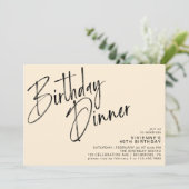 Neutrale Creme Ivory Elegante Modernes Abendessen Einladung (Stehend Vorderseite)