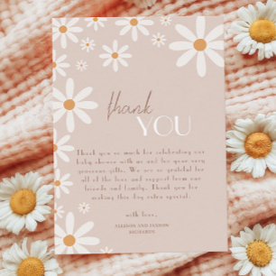 Neutrale Daisy-Baby-Shower-Blumen Dankeskarte