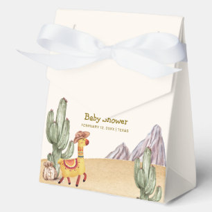 Neutrale Desert Cactus Llama Cowboy Baby Shower Geschenkschachtel