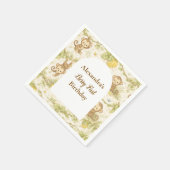 Neutrale Dschungeltiere Wild One Geburtstag Serviette (Ecke)