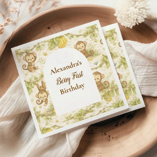 Neutrale Dschungeltiere Wild One Geburtstag Serviette