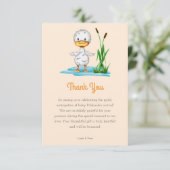 Neutrale Duck-Babydusche für einfache Geschlechter Dankeskarte (Stehend Vorderseite)