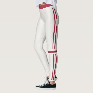 Neutrale dunkle marine Streifen Personalisierte At Leggings