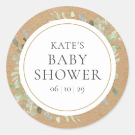 Neutrale Duschdusche Aquarellpflanzen für Rustiker Runder Aufkleber