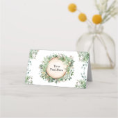 Neutrale Dusche aus botanischem Wald in rustikaler Platzkarte (Vorderseite)