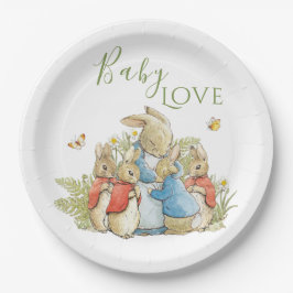 Neutrale Dusche bei Kaninchen Pappteller