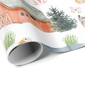 Neutrale Dusche für Wasserfarben-Baby-Landtiere Geschenkpapier (Rolleneckpunkt)