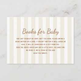 Neutrale Ecru Streifen Bücher für Baby Begleitkarte