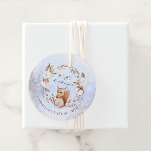 Neutrale Eichhörnchendusche für das Wintergeschlec Geschenkanhänger (Beispiel)