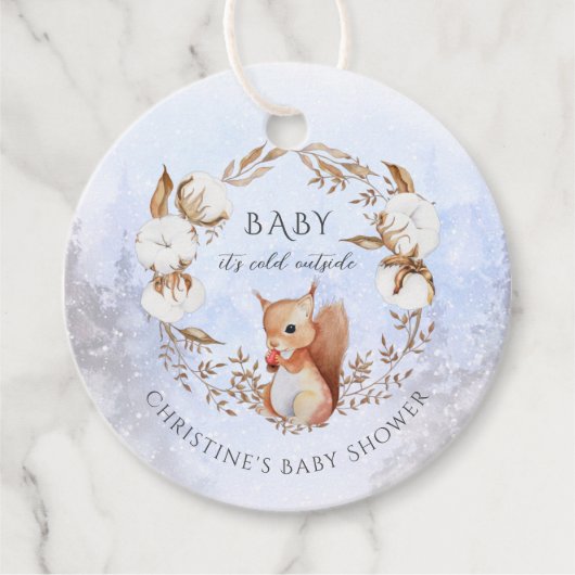 Neutrale Eichhörnchendusche für das Wintergeschlec Geschenkanhänger (Vorderseite)