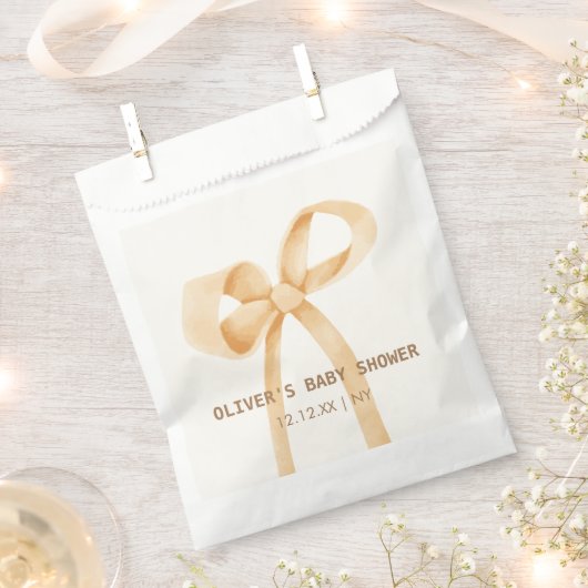 Neutrale, einfache Bow-Babydusche Geschenktütchen (Ausgeschnitten)