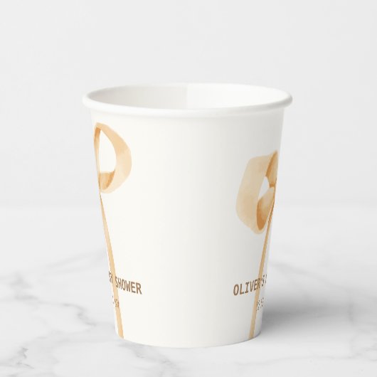 Neutrale, einfache Bow-Babydusche Pappbecher (Links)