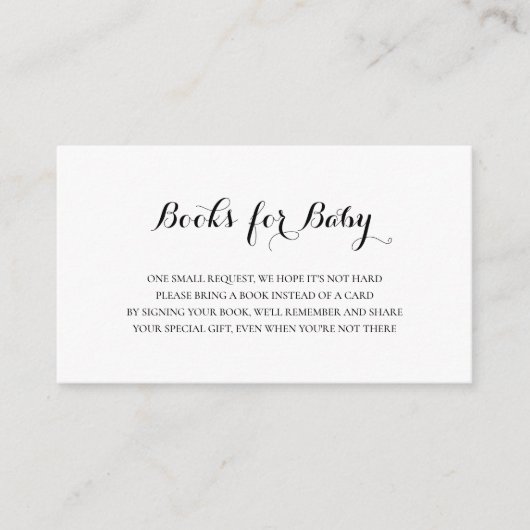 Neutrale einfache Bücher für Babydusche Begleitkarte (Vorderseite)