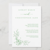 Neutrale Einladung einer grünen Blume (Vorderseite)