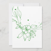 Neutrale Einladung einer grünen Blume (Rückseite)
