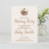 Neutrale Einladung von Party mit Vogelnest (Stehend Vorderseite)