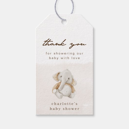 Neutrale Elefantendusche - Geschenk für Tag Geschenkanhänger (Vorderseite)