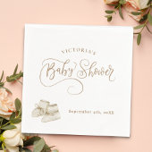 Neutrale, elegante Script-Baby-Dusche Serviette