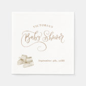 Neutrale, elegante Script-Baby-Dusche Serviette (Vorderseite)