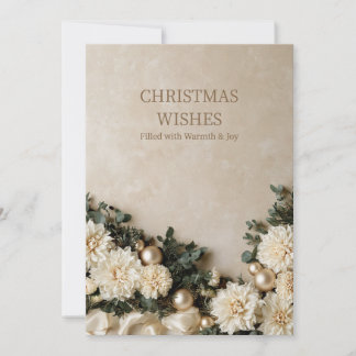 Neutrale Elegante Weihnachtsgrüße-Karte mit Dahlie Feiertagskarte