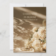 Neutrale elegante Weihnachtskarte mit Dahlie
