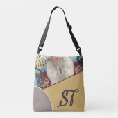 Neutrale Eleganz mit Abstrakten Mixed-Media-Akzent Tragetaschen Mit Langen Trägern (Rückseite)