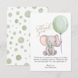 Neutrale Elephant Babydusche des Geschlechts dank  Dankeskarte