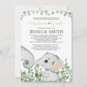 Neutrale Elephant-Babydusche nach Geschlecht Einladung (Vorderseite)