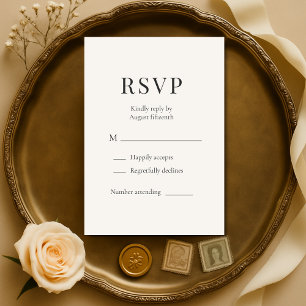 Neutrale Elfenbein-Minimalist-Hochzeits-RSVP  RSVP Karte