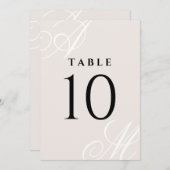 Neutrale Elfenbeinbeige Elegante Monogram-Tischnum (Vorne/Hinten)