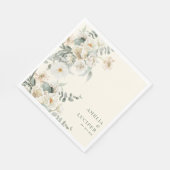 Neutrale Elfenbeinblütensaft grüne Hochzeit Serviette (Ecke)