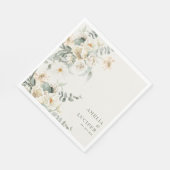 Neutrale Elfenbeinblütensaft grüne Hochzeit Serviette (Ecke)