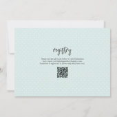 Neutrale Eltern Minze QR Code Babydusche Einladung (Rückseite)