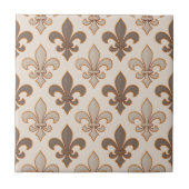 Neutrale Erde Royal Fleur-de-lis Stil Fliese (Vorderseite)